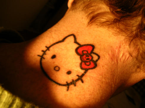 Hello Kitty Skull Bow Tattoo