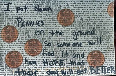 I put down pennies on the ground