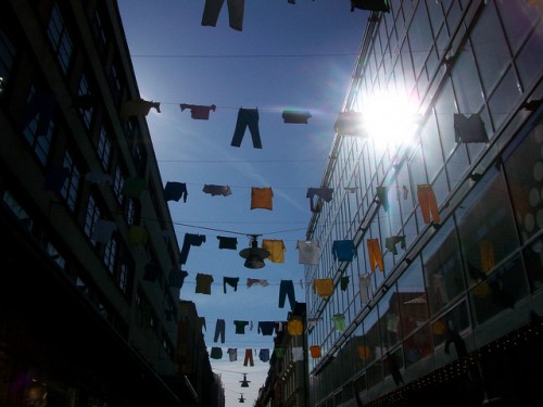 clothesline clothes hanging on clothesline