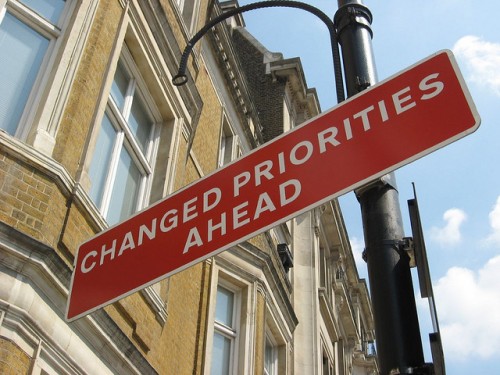 changed priorities changed priorities sign