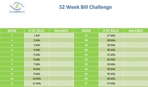 52 week bill money challenge