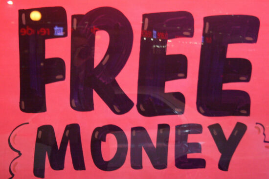 places to get free money