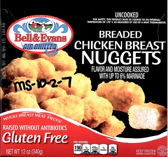 Bell and Evans glutten free breaded chicken breast nuggets recalled due to possible contamination