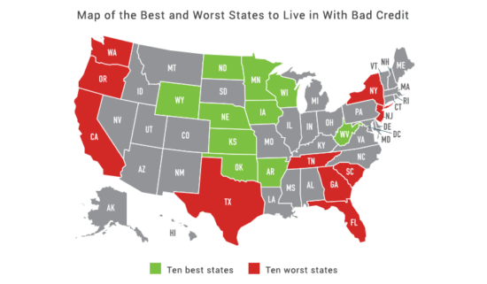 10 Best States To Live In With A Bad Credit Score