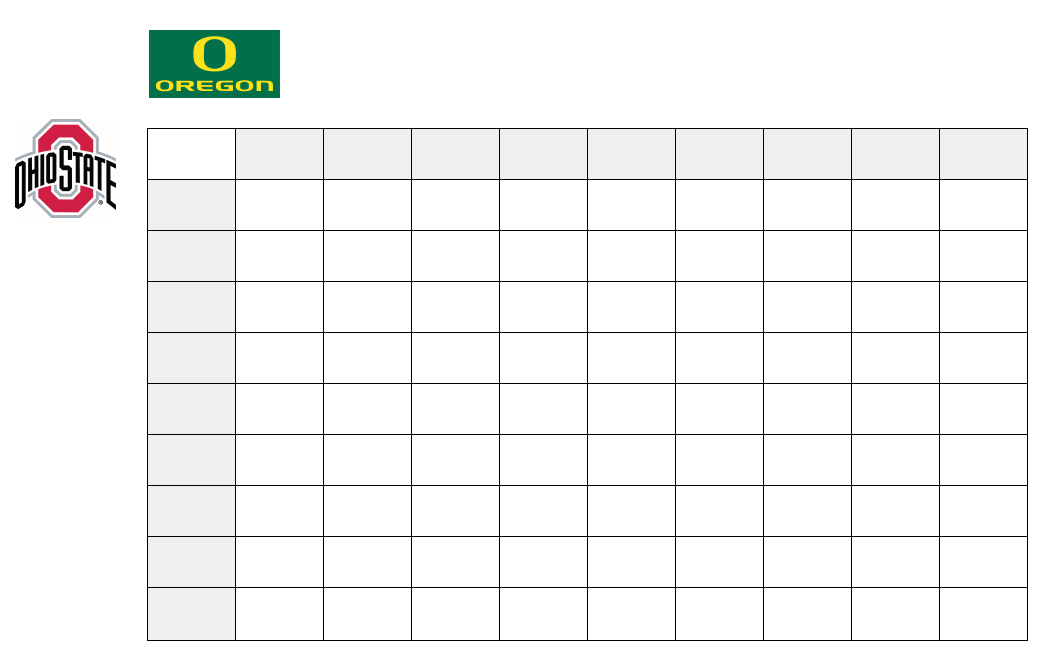 Printable Numbered Football Squares