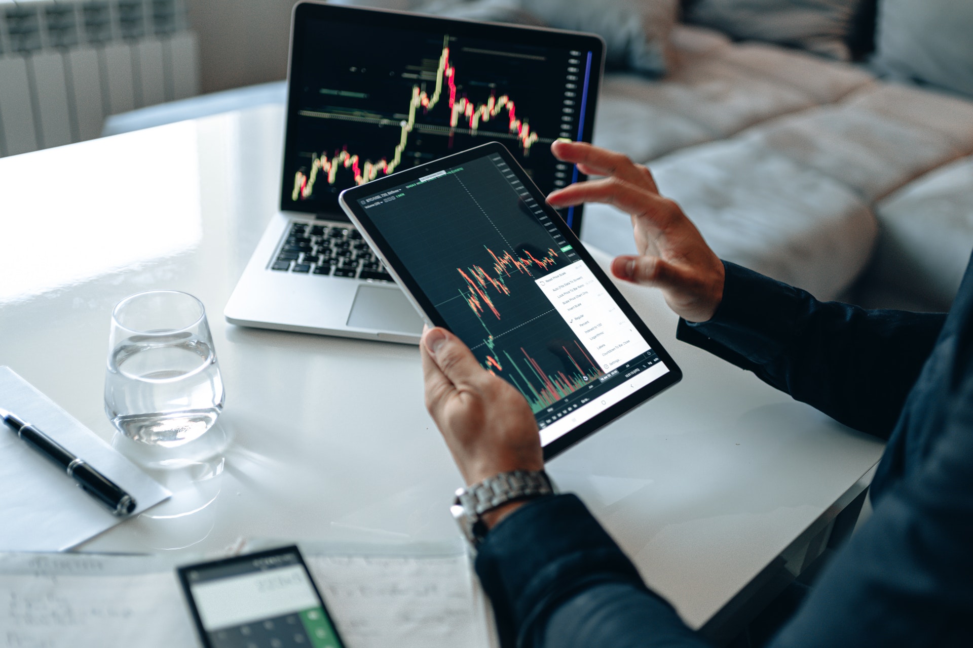 Two candlestick charts show AMC stock price movement fluctuating up and down.