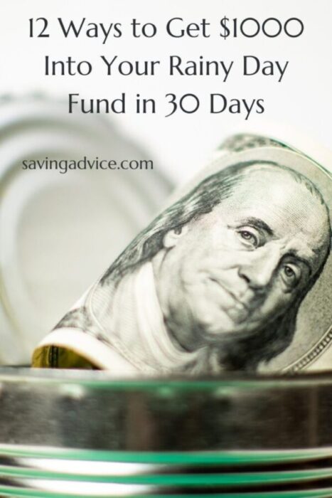 Picture of money sticking out of a can