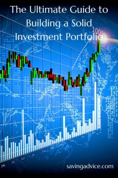 Blue screen showing stocks rising over time.