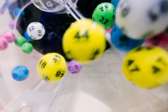 Lotto balls being stirred