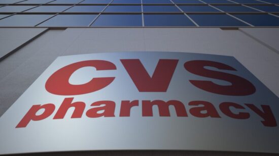 White sign that reads "CVS Pharmacy"