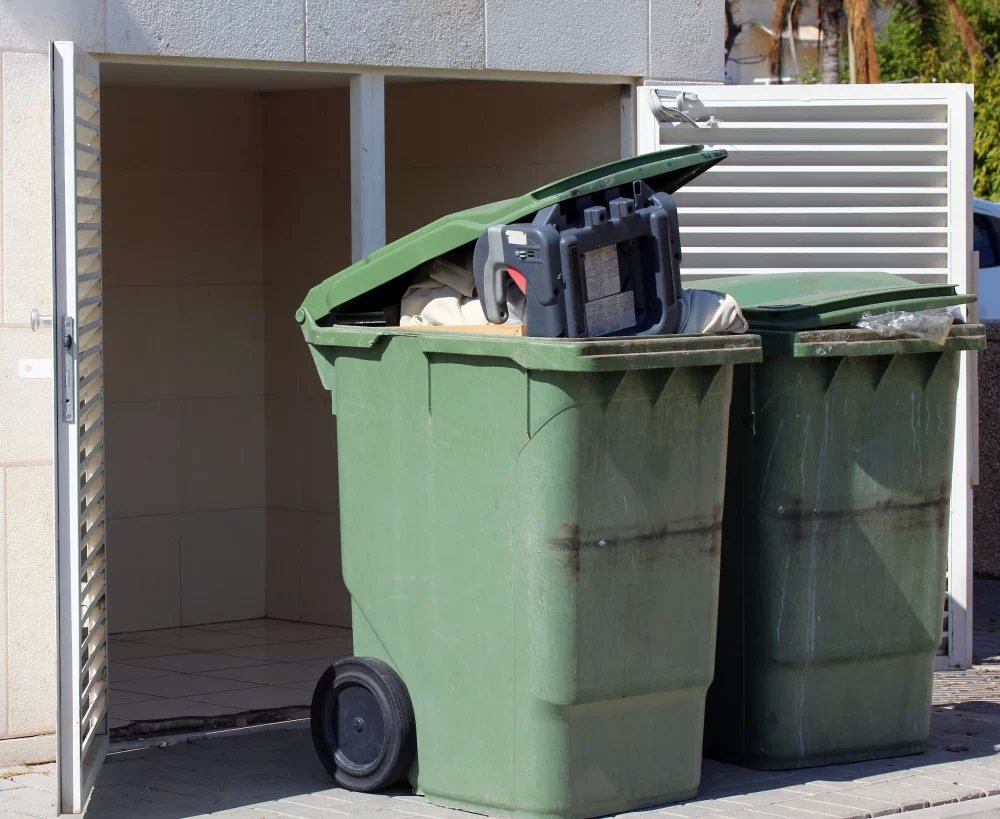 Unsecured Trash and Recycling Bins