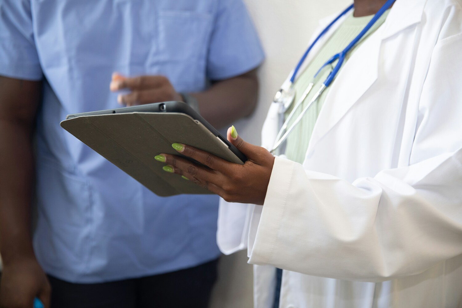 doctor talking to patient, nurse
