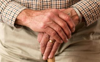 elderly man, elderly man's hands