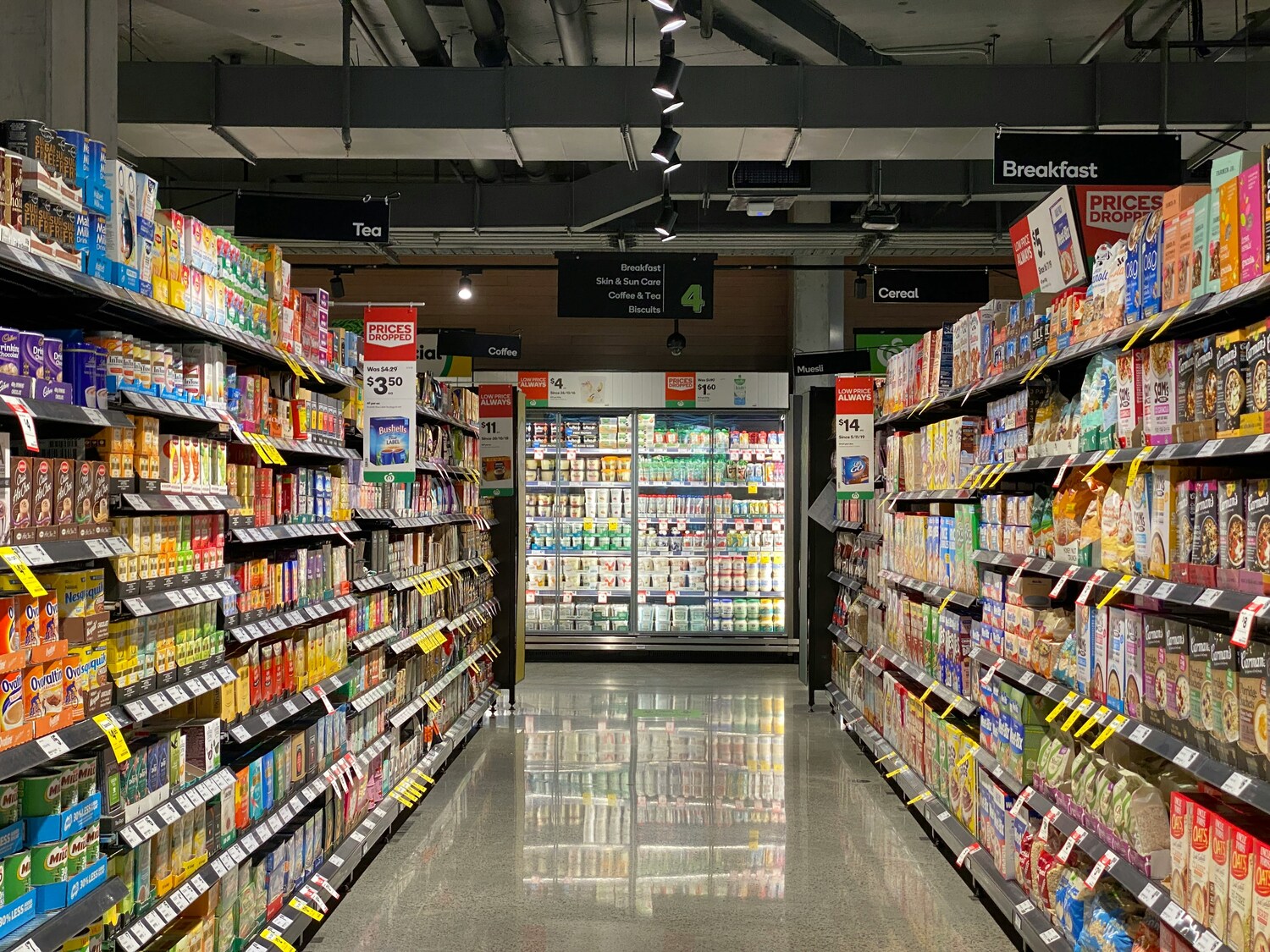 grocery store, grocery aisles
