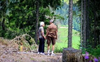 retirees standing outdoors, retirement in nature
