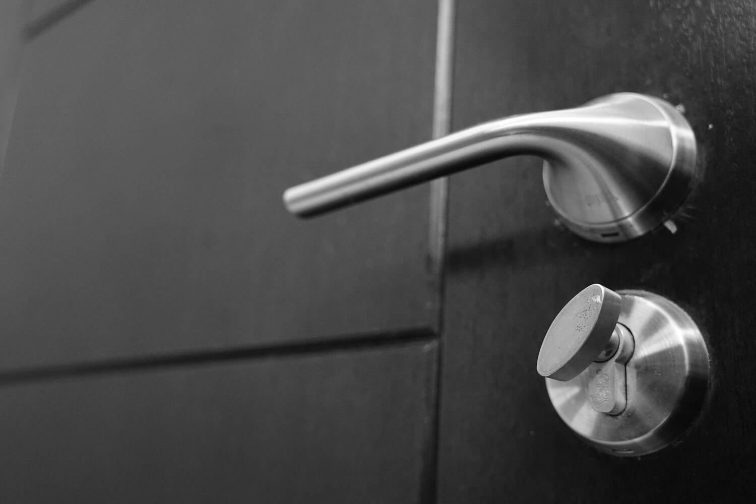 front door handle and lock