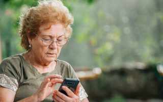 senior using apps that drain personal data