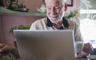 senior getting free internet