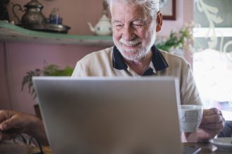 senior getting free internet