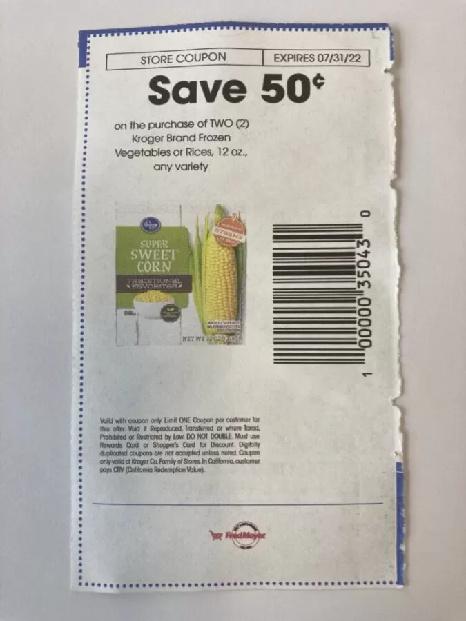 Example of a Fred Meyer Coupon